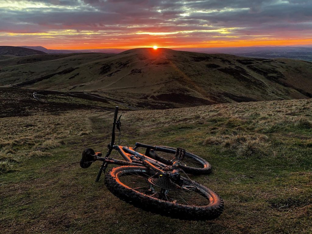 Sunset over Capelaw Hill from Allermuir Hill